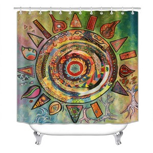 Vector Circle Pattern Shower Curtains for Bathroom Waterproof Fabric Bath Curtain Durable Soft Stylish Bathroom Decor 72x72 Inch - 1 of 1