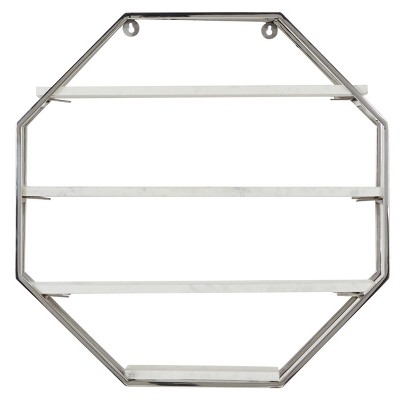Contemporary Metal Wall Shelf Silver - Olivia & May