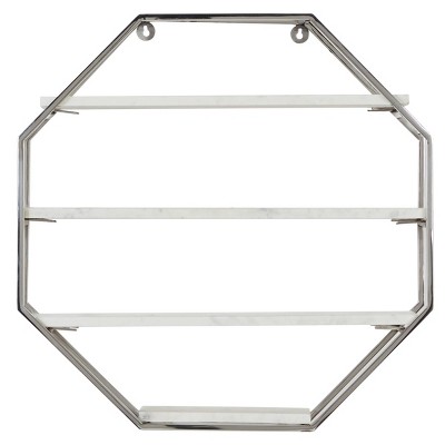 Contemporary Metal Wall Shelf Silver - Olivia & May