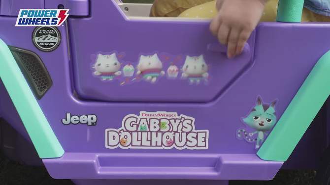 Power Wheels Gabby&#39;s Dollhouse Wrangler Powered Ride-On Jeep - Violet/Blue, 2 of 8, play video