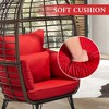 YARDSIGHT Egg-Shaped Rattan Lounge Chair with Ottoman Cushioned PE Wicker & Iron Frame Accent Chair for Cozy Indoor or Outdoor Seating - 4 of 4