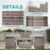 Bigget Outdoor Steel 4 Piece Rattan Conversation Set - 2 of 4