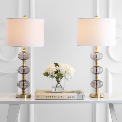 Marcelo Set of 2 Gold and Smoke Grey Table Lamps