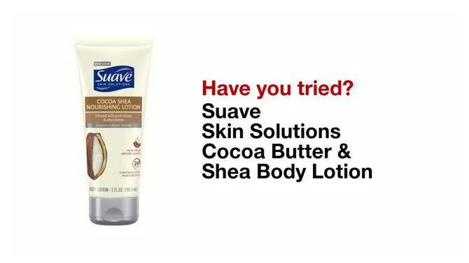 Suave Skin Solutions Smoothing with Cocoa Butter and Shea Body Lotion 3oz, 2 of 9, play video