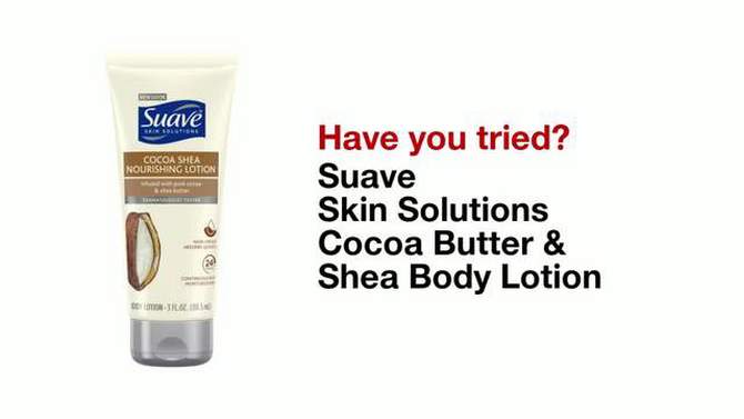 Suave Skin Solutions Smoothing with Cocoa Butter and Shea Body Lotion 3oz, 2 of 9, play video