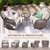 Buenhomino 6PCS Outdoor Furniture Set with 5" Thick Cushion, Outdoor Sofa Couch Set with Swivel Chairs and Ottoman, Brown Wicker Patio Furniture Set - 2 of 4