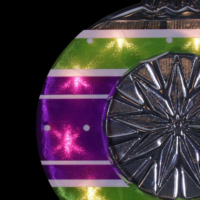 Impact Innovations 15.5" Lighted Purple and Green Shimmering Ornament Christmas Window Silhouette Decoration, 2 of 4