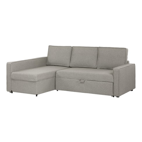 Live It Cozy Sectional Sofa Bed With Storage Gray Fog South Shore