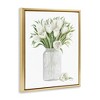 Stupell Industries White Tulips Rustic Country Jar Falling Blooms Floating Frame Canvas Art, Gold, 17" x 21" - 2 of 4
