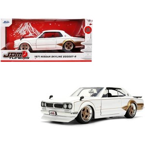 1971 Nissan Skyline 2000GT-R RHD (Right Hand Drive) White with Gold Graphics "JDM Tuners" 1/24 Diecast Model Car by Jada - 1 of 4