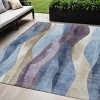 HomeRoots 5' X 8' Denim Blue And Purple Abstract Washable Indoor Outdoor Area Rug - 2 of 4