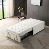 Multipurpose Faux Leather Ottoman Lazy Chair Pulling Out Sofa Bed for Bedroom-Christopher Knight Home - 4 of 4