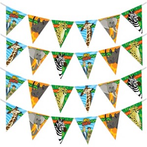 Treasures Gifted Wild Kratts Birthday Banner Pennant - Wild Kratts Party Supplies - 2 Pack - 1 of 4