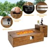 Tangkula 2-Piece 48” Propane Fire Pit Table Rectangular 50,000 BTU w/20 Gallon Tank Side Table for Courtyard Balcony Garden - 4 of 4