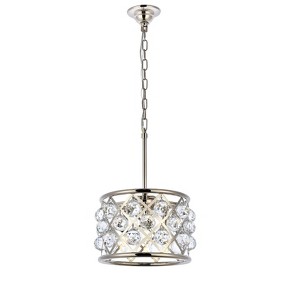 Elegant Lighting Madison Collection Pendant D:12in H:9in Lt:3 Polished Nickel Finish (Royal Cut Crystals) - 1 of 4