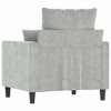 vidaXL Velvet Sofa Chair in Light Gray - Modern Styling with Comfortable Padding and Durable Metal Frame - 4 of 4