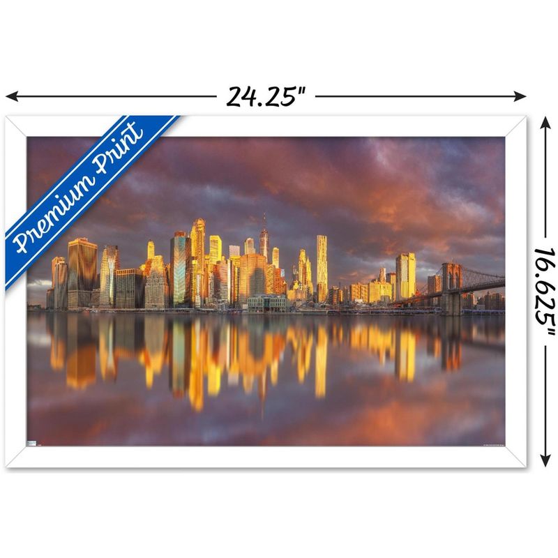 Trends International Cityscapes - New York City, New York Skyline at Dawn Framed Wall Poster Prints, 3 of 7