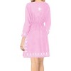 LA LEELA women's Vacation Casual Swim Holiday Beachwear Summer Beach Dress Short Casual Bathing Suit Cover Ups for Women 8-12 Pink, Solid - 3 of 4