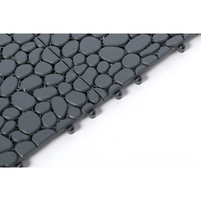 Gray 12" x 12" Interlocking Plastic Garden Pathway Tiles