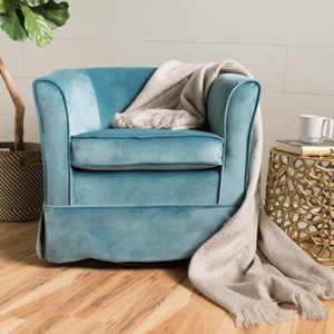 Christopher Knight Home Cecilia Modern Swivel 28.75" Barrel Club Chair - 1 of 4
