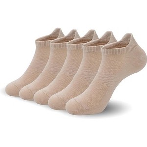 SERISIMPLE Women Ultra Thin Socks Viscose Bamboo Low Cut No Show Anti Odor Arch Support Mesh Socks 5 Pairs - 1 of 4