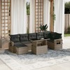 vidaXL 8 Piece Patio Sofa Set with Cushions Gray Poly Rattan - Gray without storage - 2 of 4