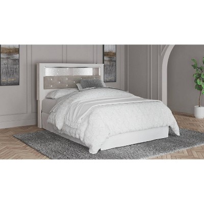 Beige Upholstered Queen Bookcase Bed with Storage