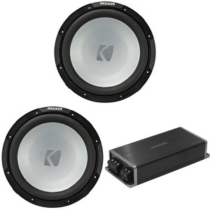 Kicker Marine KPX500.1 Powersports Amp & (2) 12" Free Air 4 Ohm Subwoofer Audio Upgrade - 1 of 4