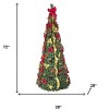 HomeRoots 6' Pre Lit Slender Pop Up Christmas Tree With Decorations - 3 of 3