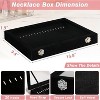 Necklace Organizer Box with Clear Lid, 20-Hook Anti-Tarnish Storage Case with Velvet Tray for Drawer Display - 2 of 4