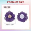 Unique Bargains Rhinestone Pearl Chiffon Flower for DIY Craft Wedding Party 15 Pcs - 2 of 4