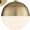 360 Lighting Mid Century Wall Lamps with USB Port Brass Plug-In 5 1/2" Light Fixture Frosted Glass Shade for Bedroom Reading - 3 of 4