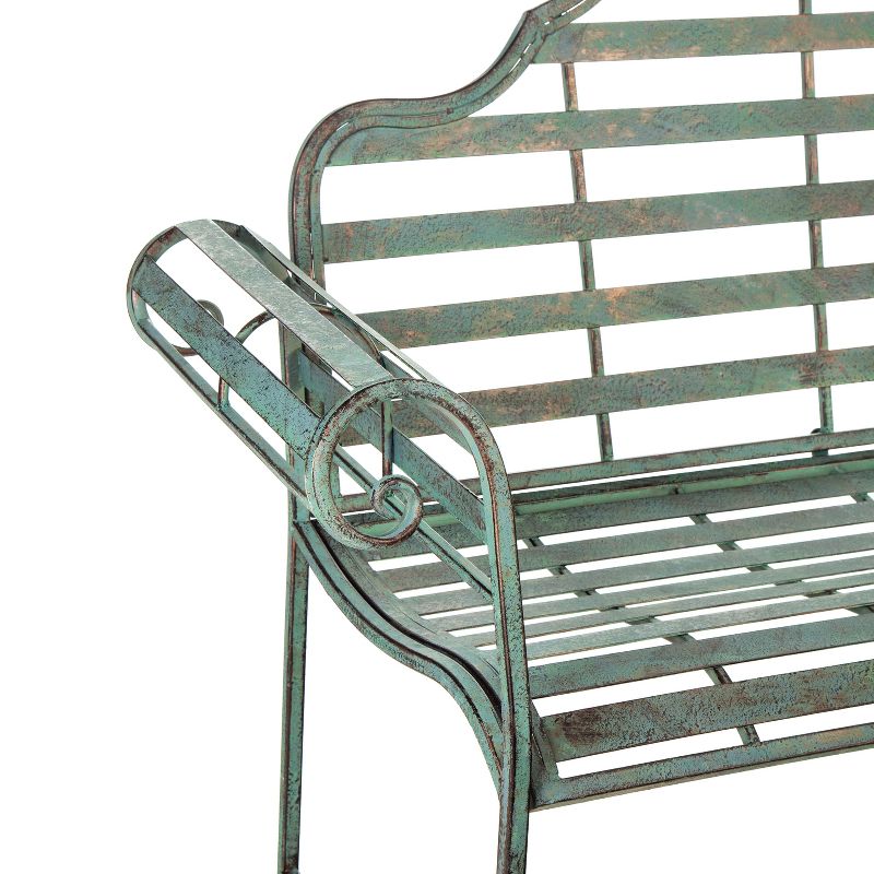Evergreen Chippendale Style Outdoor Safe Metal Bench, 3 of 6
