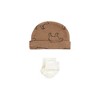 Hudson Baby Boys Thermal Preemie Layette Set 4pc Long Sleeve Outfit, Bear, Preemie - 3 of 4