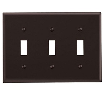 Leviton Brown 3 gang Thermoset Plastic Toggle Wall Plate 1 pk