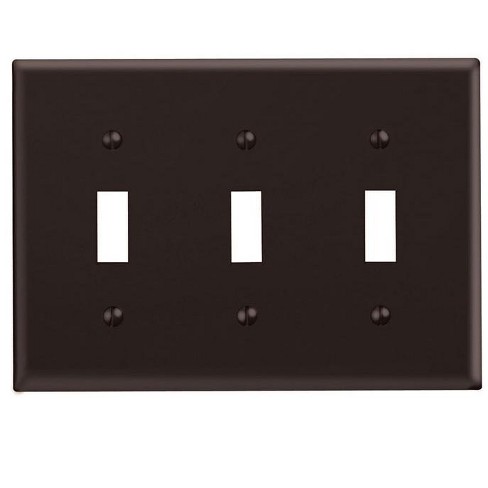 Leviton Brown 3 Gang Thermoset Plastic Toggle Wall Plate 1 Pk : Target