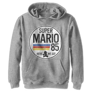 Boy's Nintendo Super Mario Retro Rainbow Ring Pull Over Hoodie - 1 of 4