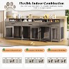 AMEERLIFE 95" Large Dog Crate Furniture with Storage Drawers, 3-Room Wooden Kennel for Medium & Large Dogs, TV Stand with Removable Divider - 3 of 4