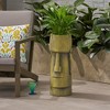 Maggift Outdoor Tall Planters with Special Design, Novely Flower Planter Pot for Garden, Courtyard, Patio，Green，8.75"*8.75"*24" - 2 of 4