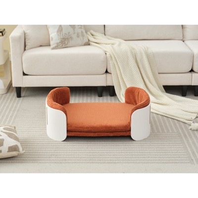 VisioGear Pet Beds, Cat Beds with Removable Mattress Cover, Pet Bed for Kitty, Puppy or Small Animal, Gray, Brown, 33.46"*20.07"*10.23"