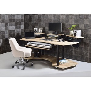 CAVINAS Home Office Desk 71" Morden Music Desk with 2 Desk Shelves, Keyboard Tray for Study and Work - 1 of 4