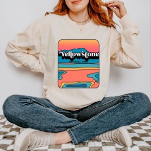 Simply Sage Market Vintage Yellowstone Garment Dyed Long Sleeve - M - Ivory - 1 of 4