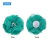Unique Bargains Artificial Rhinestone Chiffon Flower Heads 20 Pcs Blue - 3 of 4