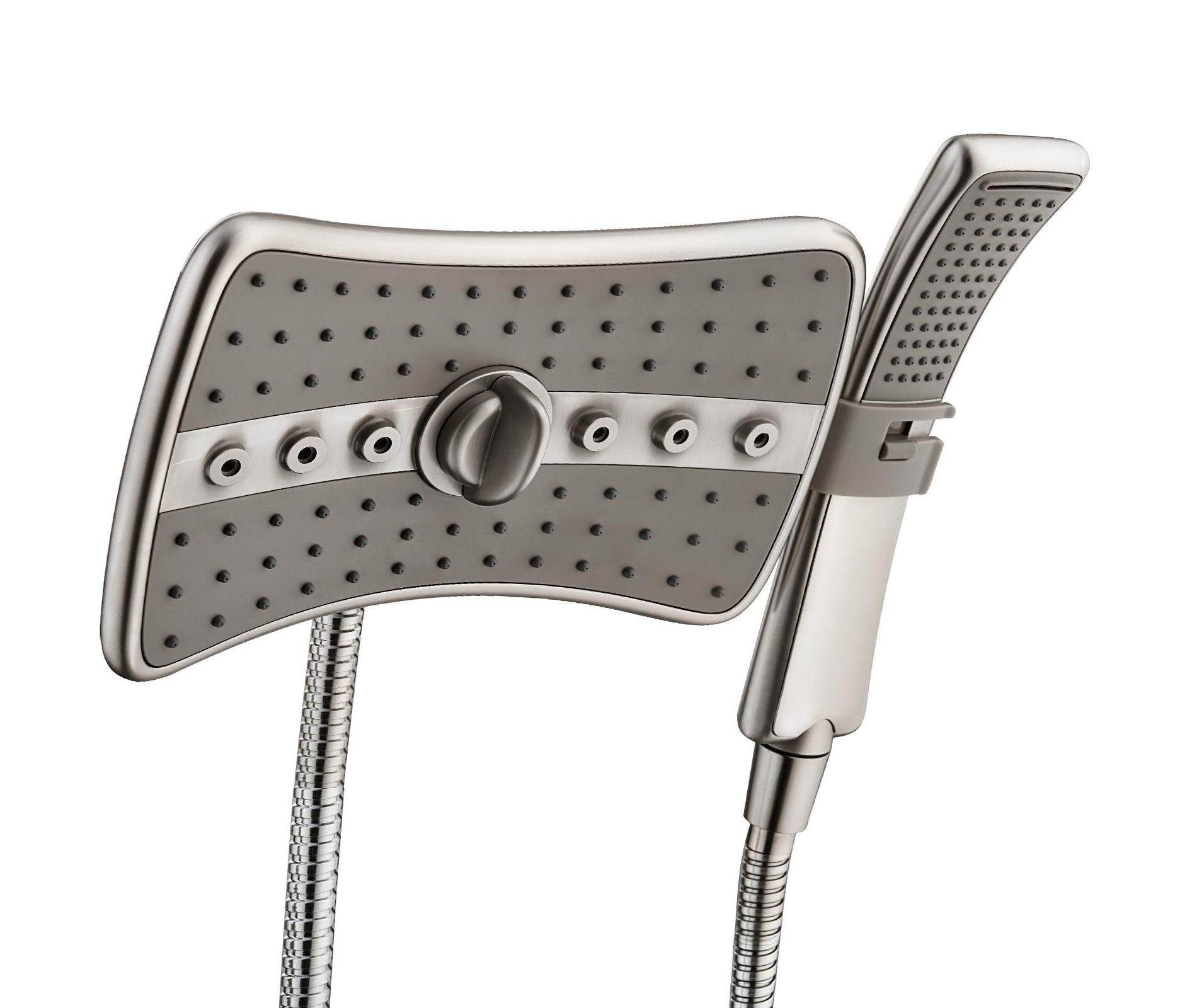 BRIGHT SHOWERS Dual Shower Head -Rain Shower Head and Handheld Shower Head with Hose