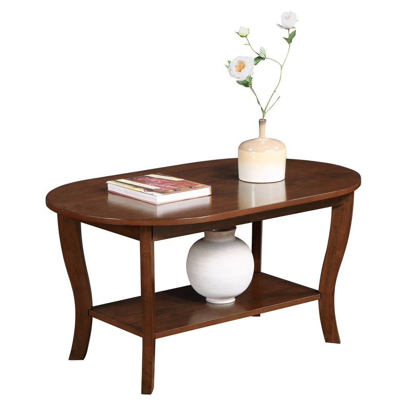 American Heritage Oval Coffee Table with Shelf -  Breighton Home, 3 of 6