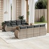 vidaXL 9 Piece Patio Sofa Set with Cushions Gray Poly Rattan - 2 of 4
