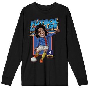 Ted Lasso Futball Is Life! Men's Black Long Sleeve Crew Neck Tee - 1 of 3