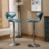 CAVINAS Adjustable Swivel Bar Stools, Modern Luxurious Kitchen Chairs with Footrest, Stylish Bar Chairs with Chrome Base, Set of 2 - 3 of 4