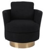 Teddy Fabric Swivel Bucket Chair, Living Room Armchair with Gold Metal Base - ModernLuxe - 4 of 4