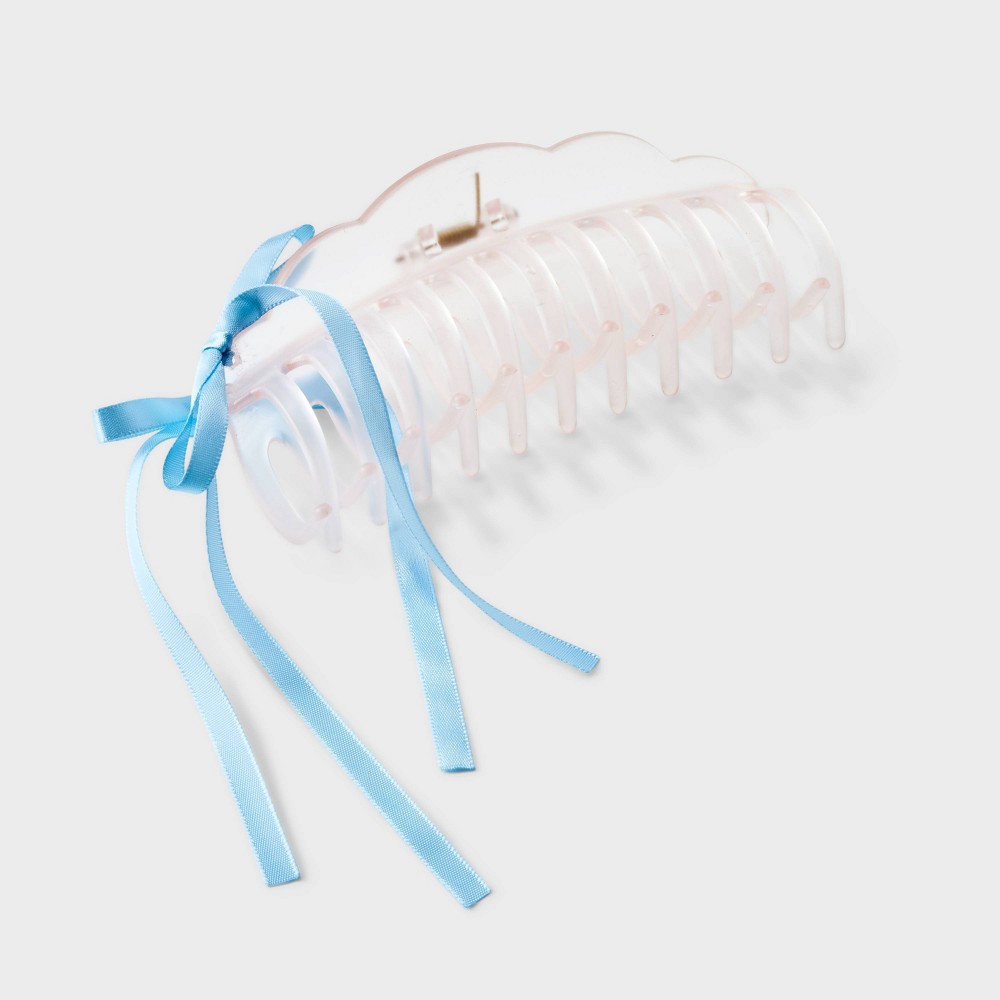 (7 pcs)Jumbo Claw Hair Clip with Ribbon - Wild Fable™ Blue/Clear